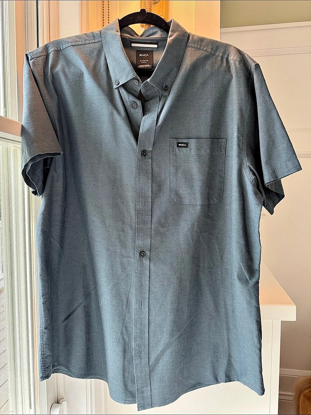 RVCA That'll Do Stretch Short Sleeve Shirt Blue Medium